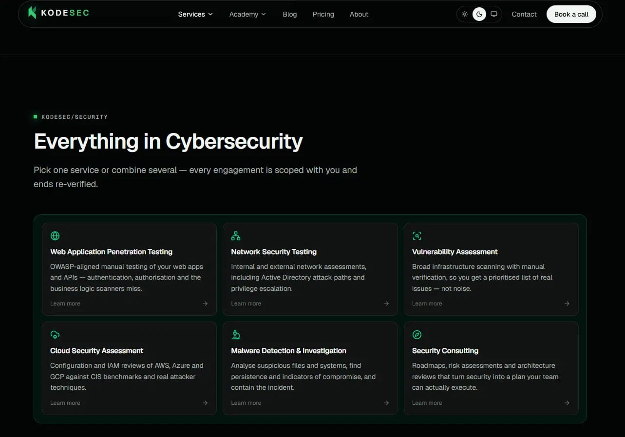 Kodesec cybersecurity services